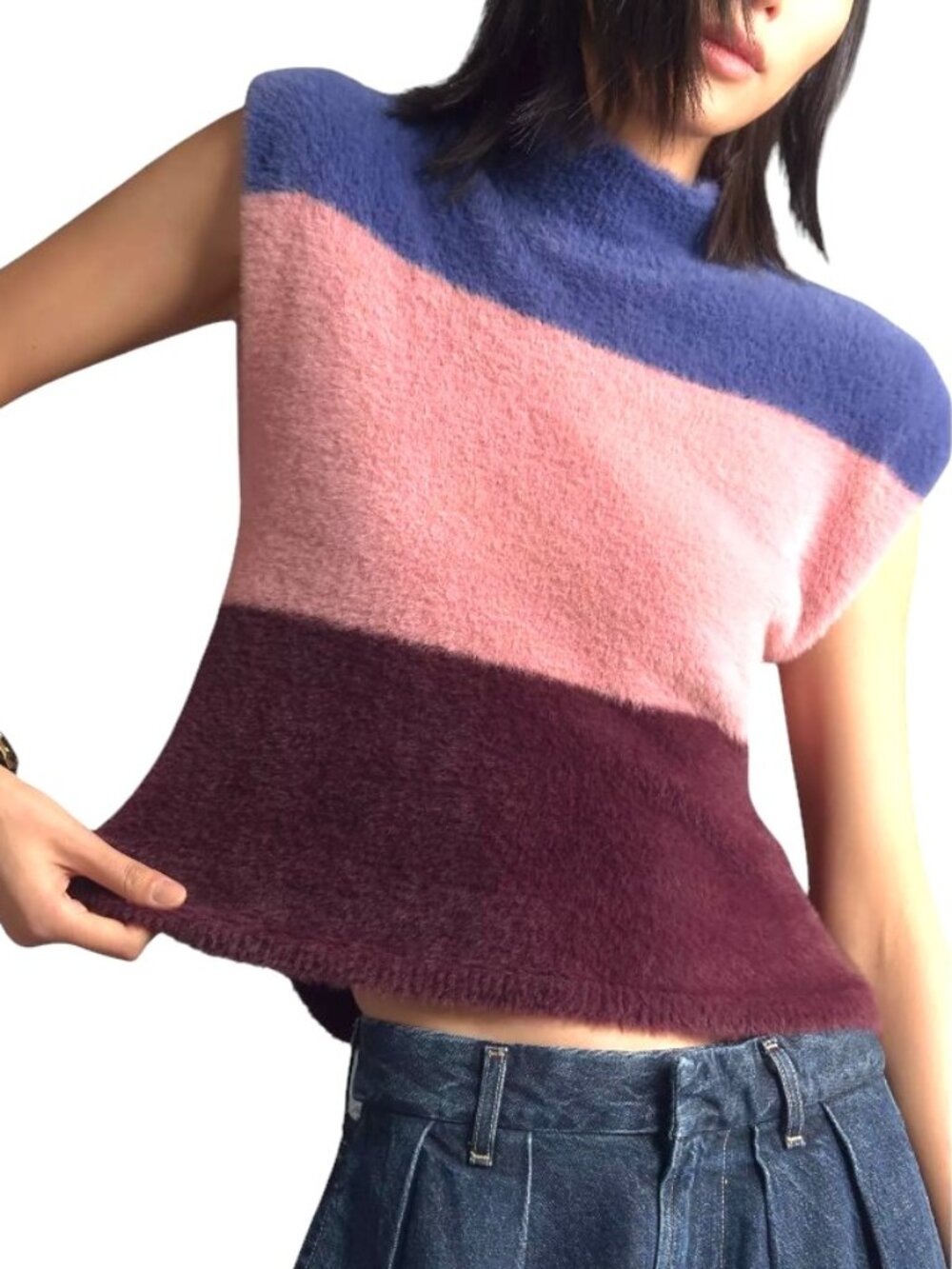 Anthropologie Maeve  Maeve Colorblock Eyelash Sweater Vest